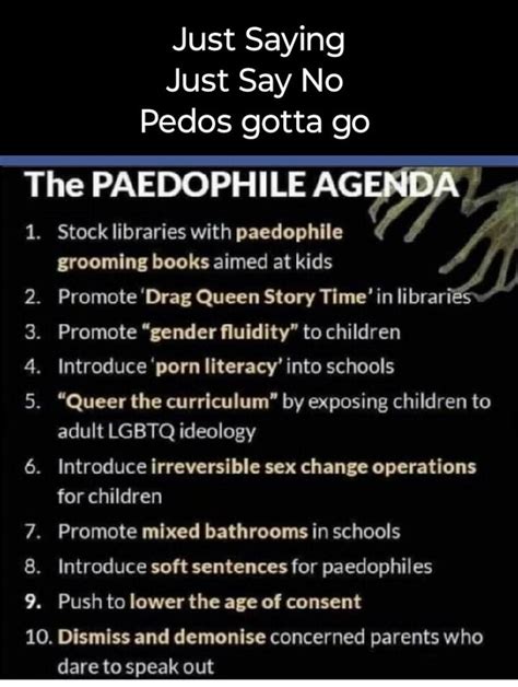The Paedophile Ag Pp 8 Just Saying Just Say No Pedos Gotta Go 1 Stock