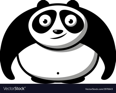 Fat Cartoon Panda Royalty Free Vector Image Vectorstock