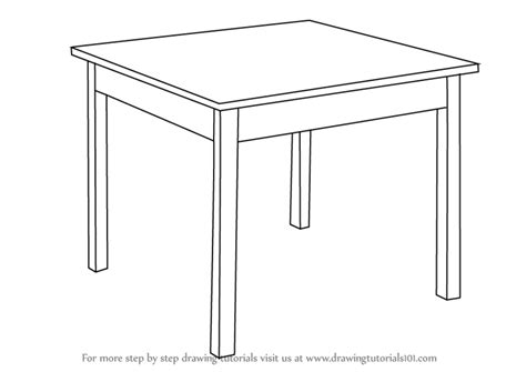 Learn How To Draw A Table Furniture Step By Step Drawing Tutorials