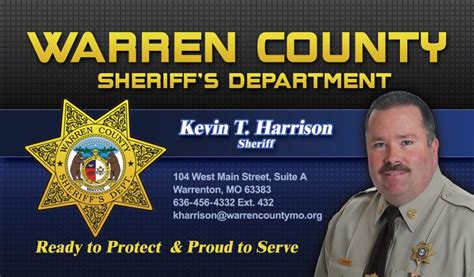 Business Card Warren County Sheriff Department