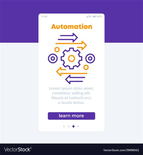 Automation Banner With Line Icon Royalty Free Vector Image