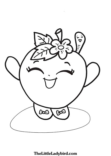 Apple blossom is a common fruit & veg shopkin from season one. Free Shopkin Coloring Pages at GetDrawings | Free download