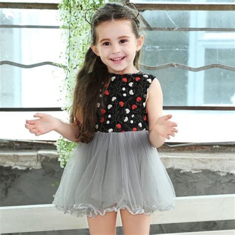 Tulle Dress For Girls Fashion Sleeveless Cute Girl Dresses Children O