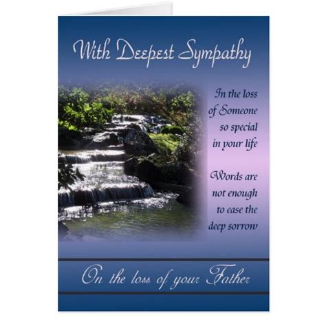 We are consumed with sadness to learn of the tragic loss of. Loss of Father - With Deepest Sympathy Card | Zazzle