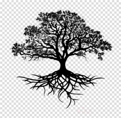 Tree With Roots Silhouette Svg