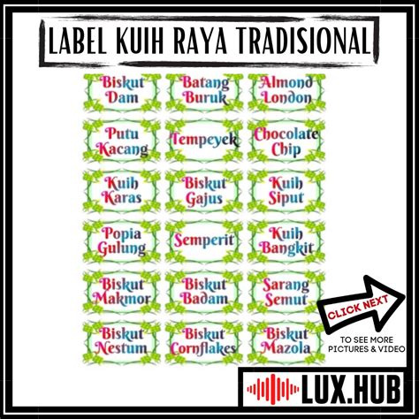 Label Kuih Raya Traditional Moden Sticker Label Shopee Malaysia