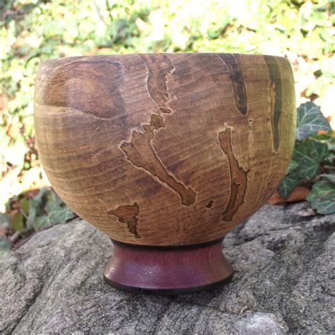 Wood Bowl Hand Turned Ambrosia Maple Wood Bowl With Etsy