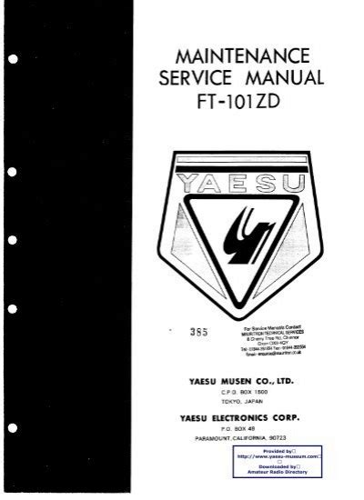 Yaesu Ft 101zd Service Manual