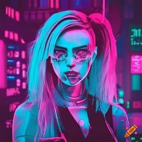 Neon Cyberpunk Girl With An 80s Vibe On Craiyon
