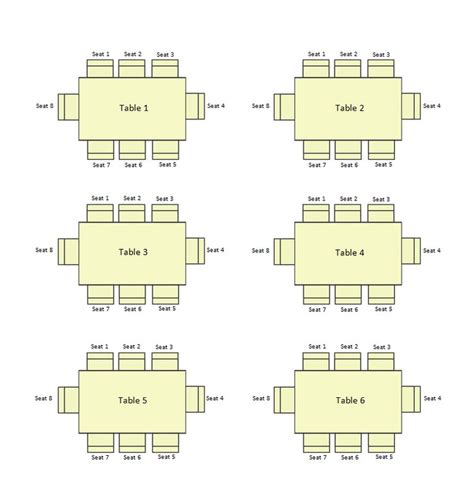 Seating Chart With Tables