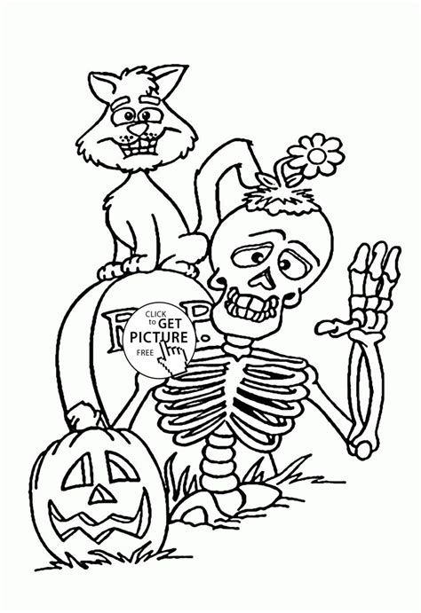 Robins are common birds throughout the world. Skeleton and Black Cat coloring pages for kids, halloween ...