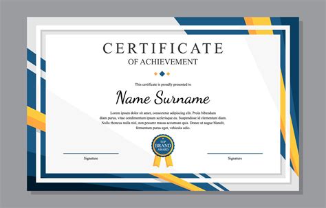 Certificate Template Blue Vector Art Icons And Graphics For Free Download