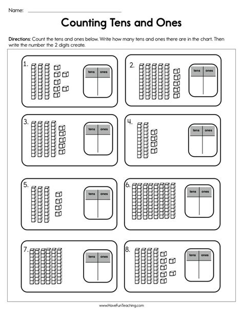 A number can have many digits and each digit has a special place and value. Preschool Math Worksheets | Have Fun Teaching