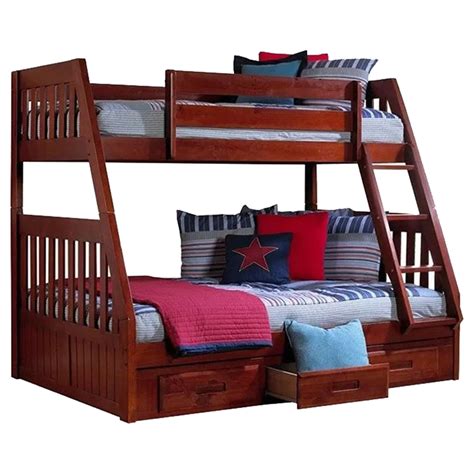 Twin Over Full Mission Bunk Bed Merlot Dcg Stores