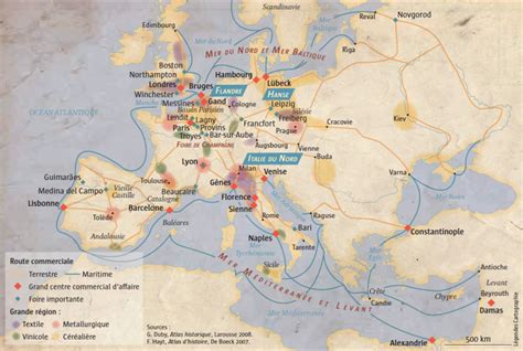 Carte : L’Occident à la fin du Moyen Age : un monde de circulations