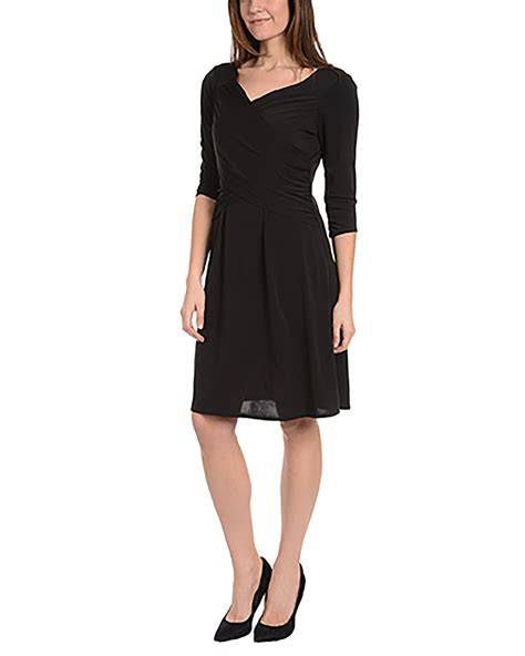 Ny Collection 34 Sleeve Cross Ruching Dress