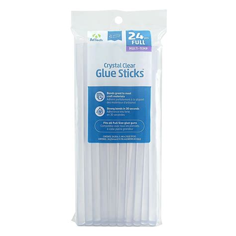 Adtech Crystal Clear Multi Temp Full Size Hot Glue Sticks Full Size 10 X 44 24 Sticks