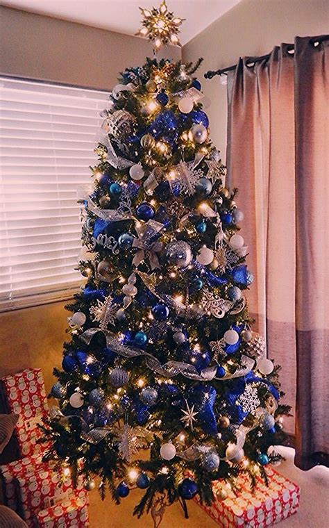 10 Silver And Blue Christmas Trees