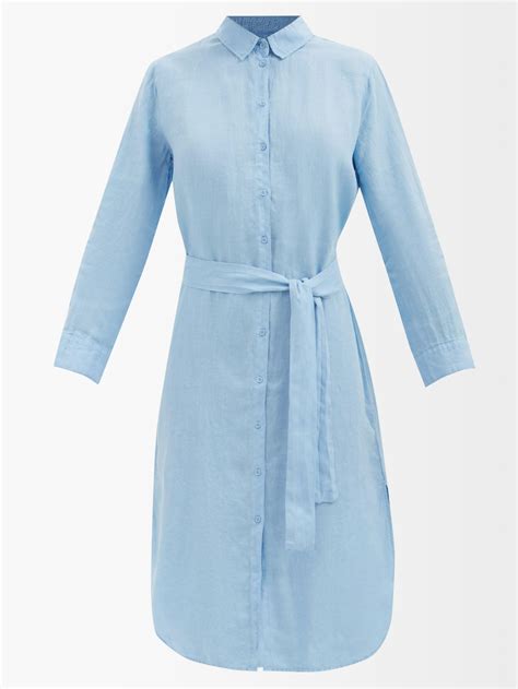 Melissa Odabash Dania Linen Voile Shirt Dress In Blue Lyst