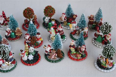 Christmas Miniature Figurine Scenes Etsy In 2022 Vintage Christmas