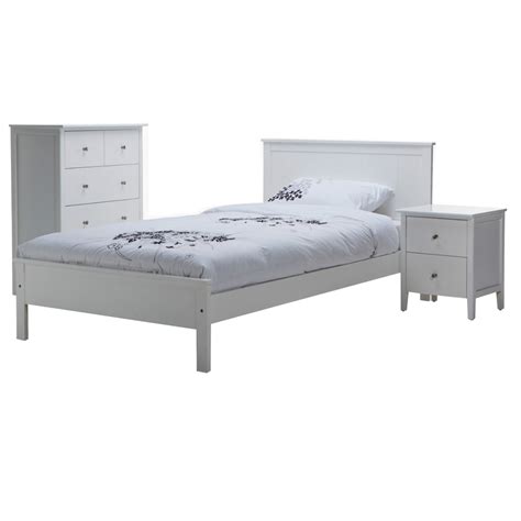 Bed frame & bedroom furniture for the best comfortable sleep. Rojo Matt White King Single Solid Rubber Wood Simple Bed Frame