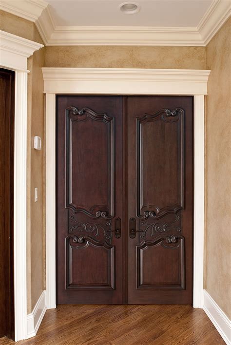 Custom Interior Door Solid Wood Traditional Collection Double
