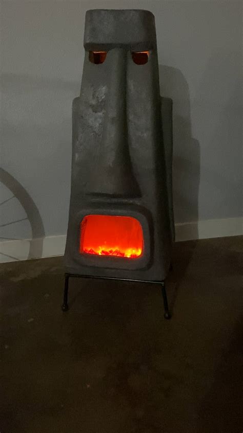 My Moaha Chiminea Finally Has Fire Rtiki