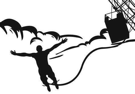 Bungee Jumping Silhouette Vector 155680 Vector Art At Vecteezy