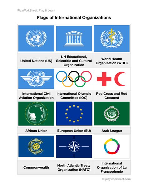 Flags Of International Organizations Free Printables For Kids