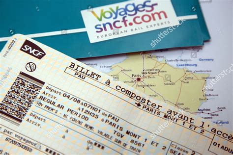 Sncf French Railways Ticket Route Map Editorial Stock Photo Stock