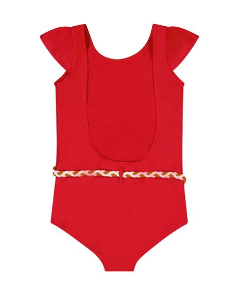 Sun Protective Swimsuit For Children And Girls Joan In Pepper Red