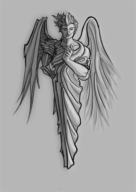 Half Angel Half Demon Face Drawing Paulvandorennetworth