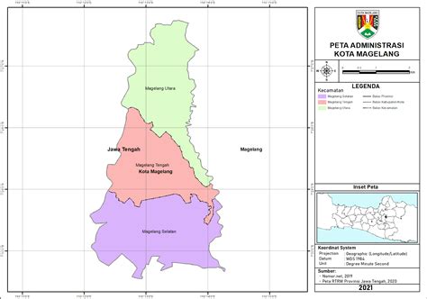 Peta Administrasi Kota Magelang Provinsi Jawa Tengah Neededthing