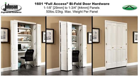Ltl home products seapp24 seabrooke pvc raised panel interior bifold door, 78.625 x 23.5, white. Johnson Hardware 1601 Full Access Bi-Fold Door Hardware ...
