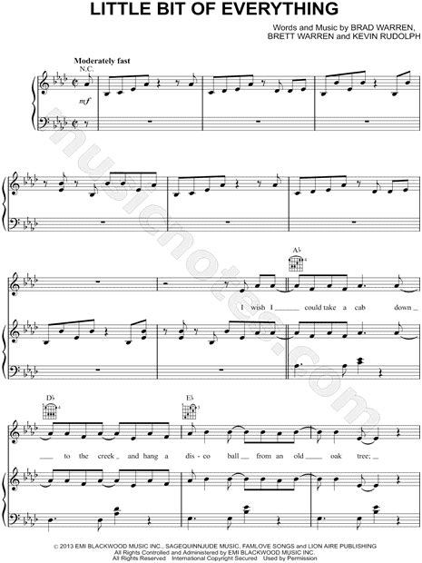 Keith Urban Little Bit Of Everything Sheet Music In Ab Major