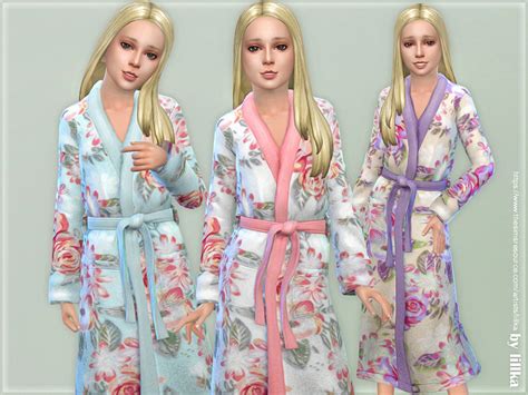 The Sims Resource Fluffy Flower Bathrobe For Girls Needs Spa Day