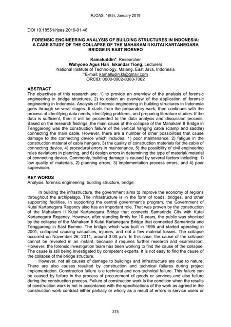 From the mistake that happen, the engineers in malaysia whom in charge the building constructions have. (PDF) FORENSIC ENGINEERING ANALYSIS OF BUILDING STRUCTURES ...
