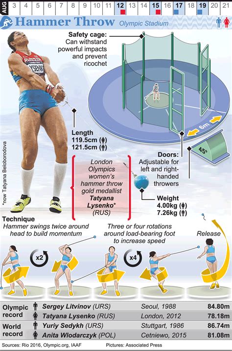 Rio 2016 Olympic Hammer Throw Infographic Artofit