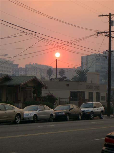 Long Beach Ca Sunset During Wild Fires Photo Picture