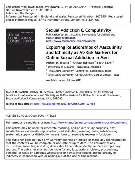 Pdf Exploring Relationships Of Masculinity And Ethnicity As At Risk
