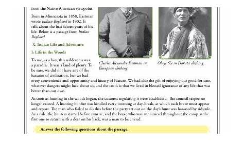 Native American Childhood - Comprehension Activity
