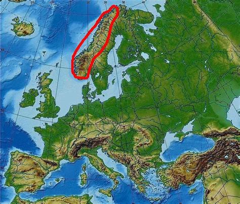 Skandinávský Poloostrov Mapa Mapa
