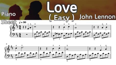 Love John Lennon Easy Piano Sheet Music By SangHeart Play YouTube