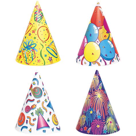 Birthday Party Hats Assorted 8ct