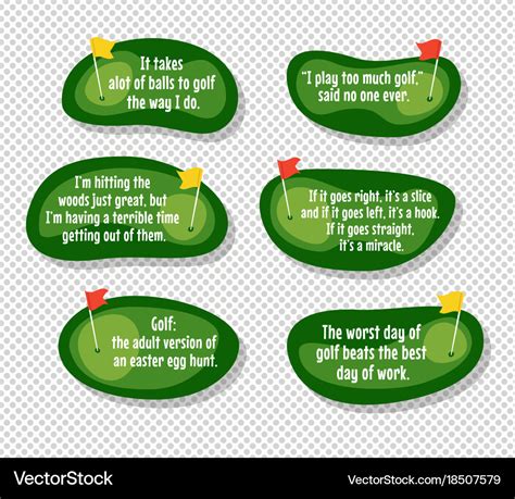 Set Of Funny Quotes About Golf Royalty Free Vector Image