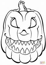 Coloring Pumpkin Scary Printable Drawing Dot Paper sketch template