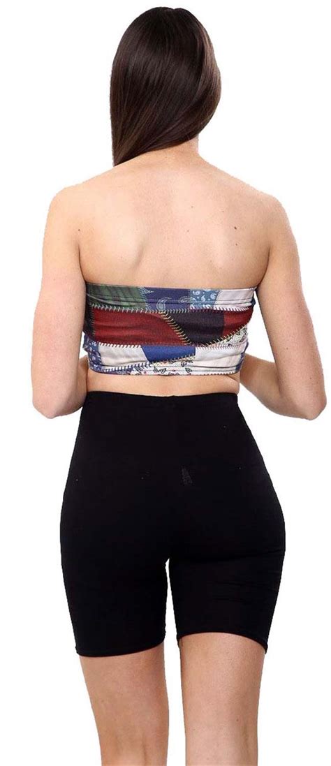 ladies boob tube strapless printed bandeau elastic stretch vest bra crop tops ebay