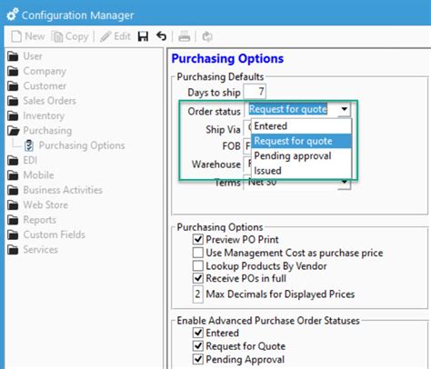 Using Advanced Purchase Order Statuses