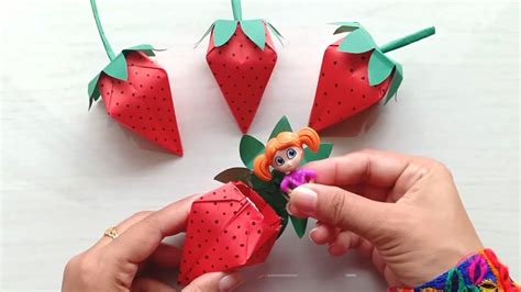 DIY Cute Gifts Idea For Kid S Strawberry Paper Gift Idea Origami Mini Gifts Idea Easy