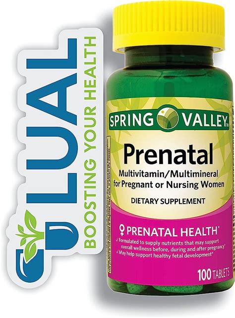 Spring Valley Prenatal Multivitamin 100 Tablets Of Essential Nutrients For You And